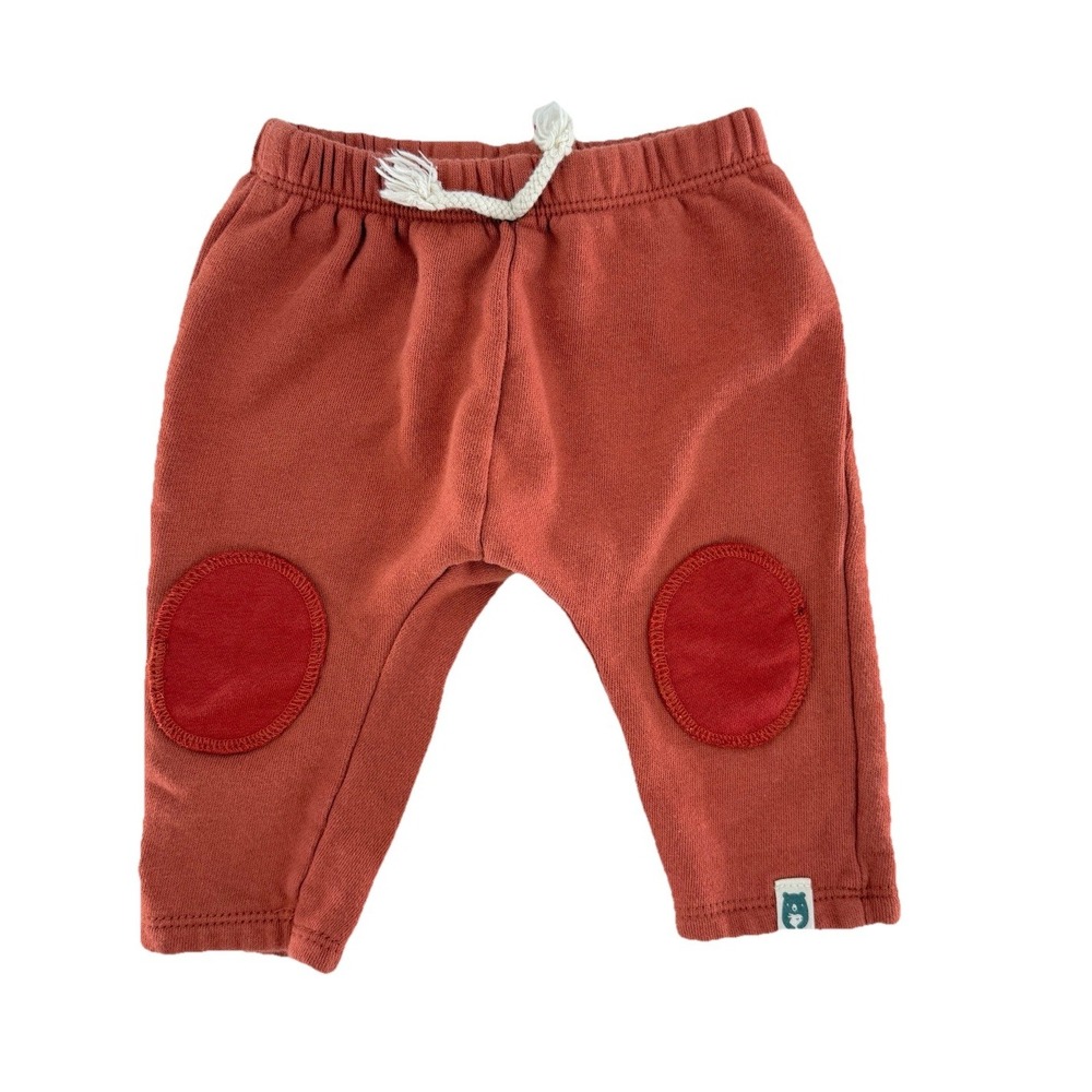 Rabbit + Bear Organic Pants ‎ 3-6 Months Baby Orange Knee Patch Leggings Comfy